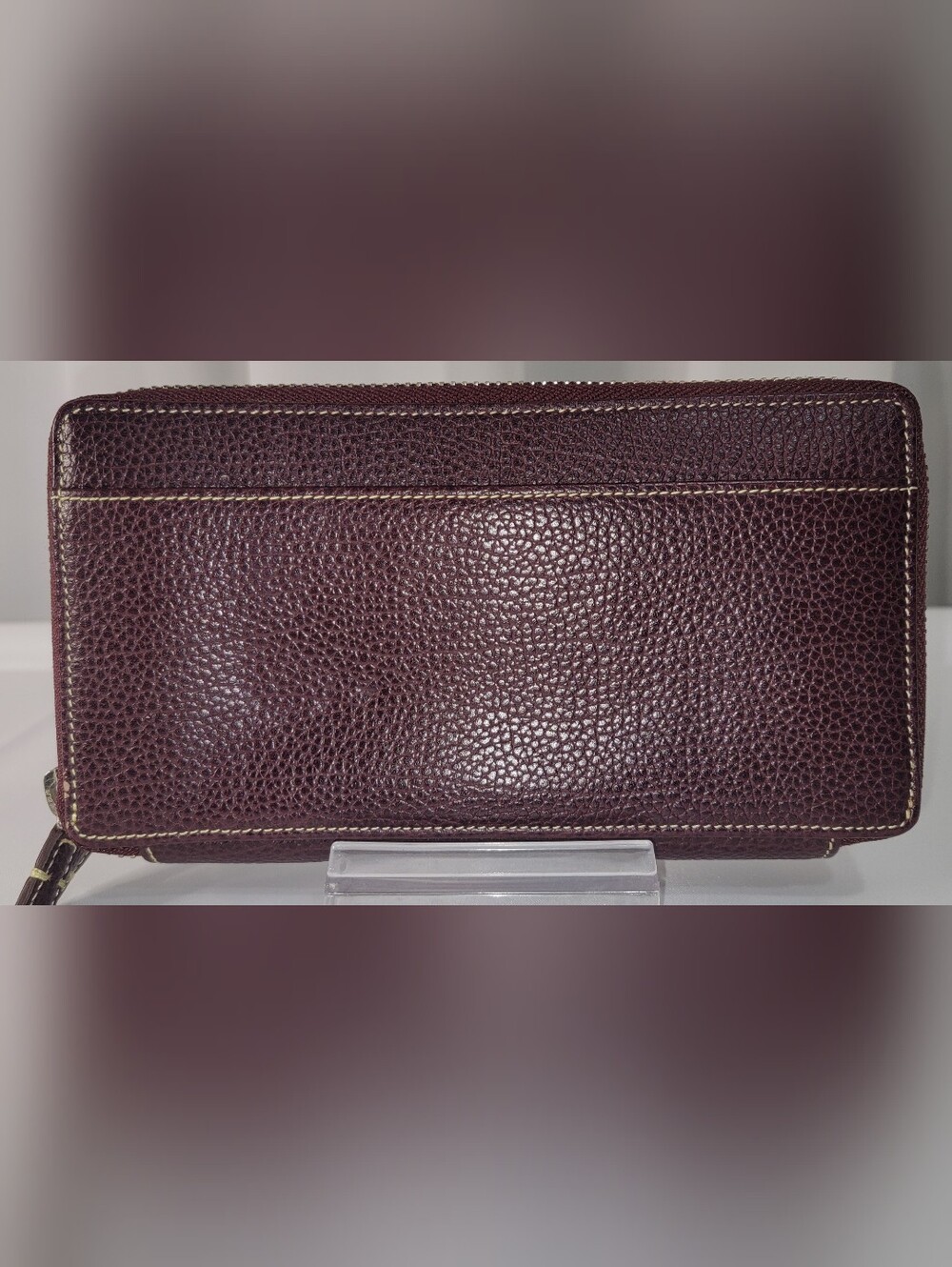 TUSK Women's Zip-Around Wallet Burgundy/Red Zipper Pocket Coin & Credit Card - Picture 3 of 16